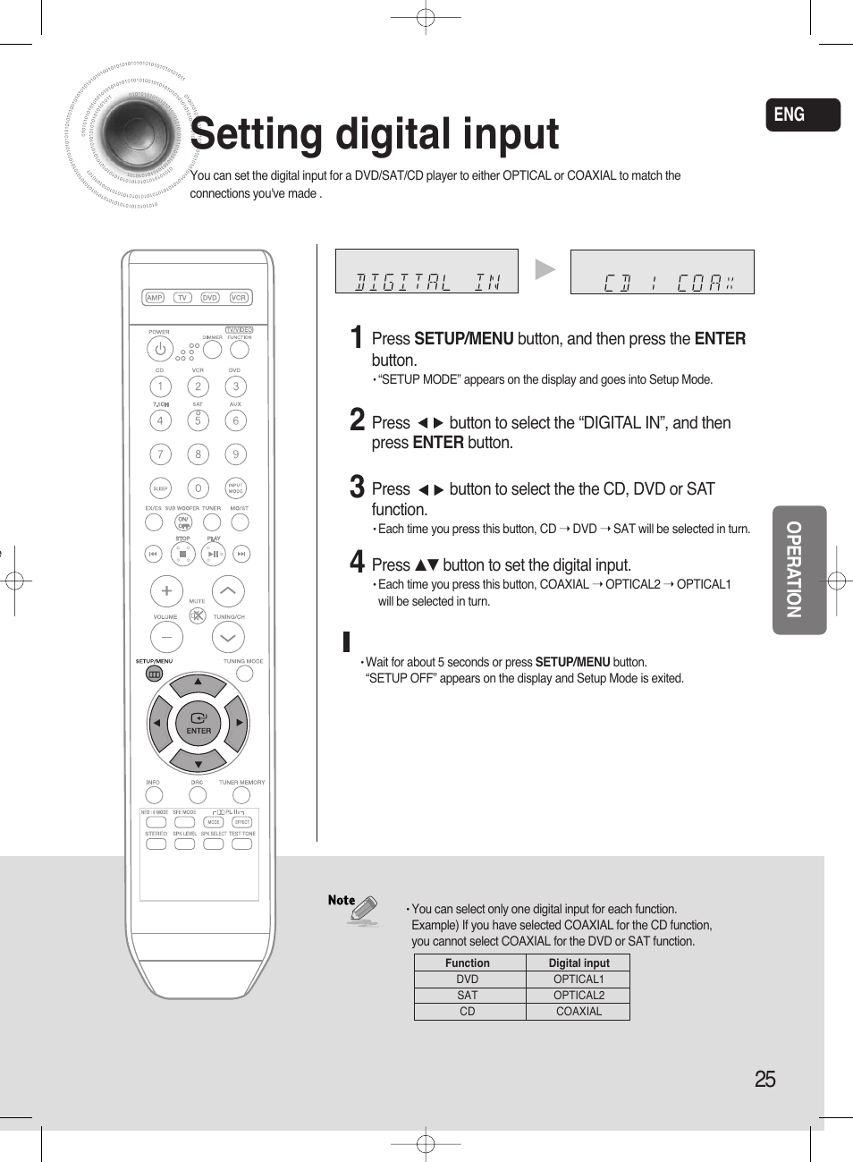 Setting digital input, Setting hdmi audio | Samsung HT-AS720ST-XAA User Manual | Page 25 / 52