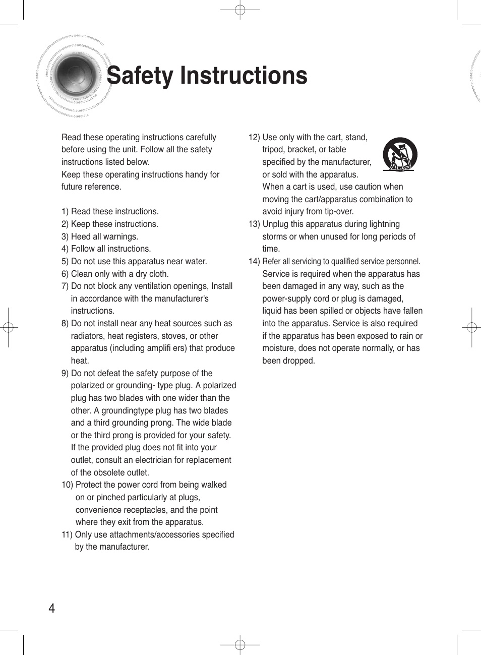 Safety instructions | Samsung HT-AS720ST-XAA User Manual | Page 4 / 52