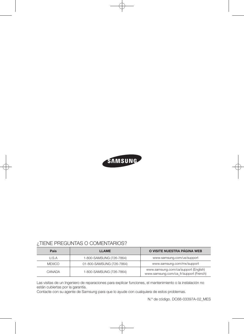Tiene preguntas o comentarios | Samsung WF42H5000AW-A2 User Manual | Page 132 / 132