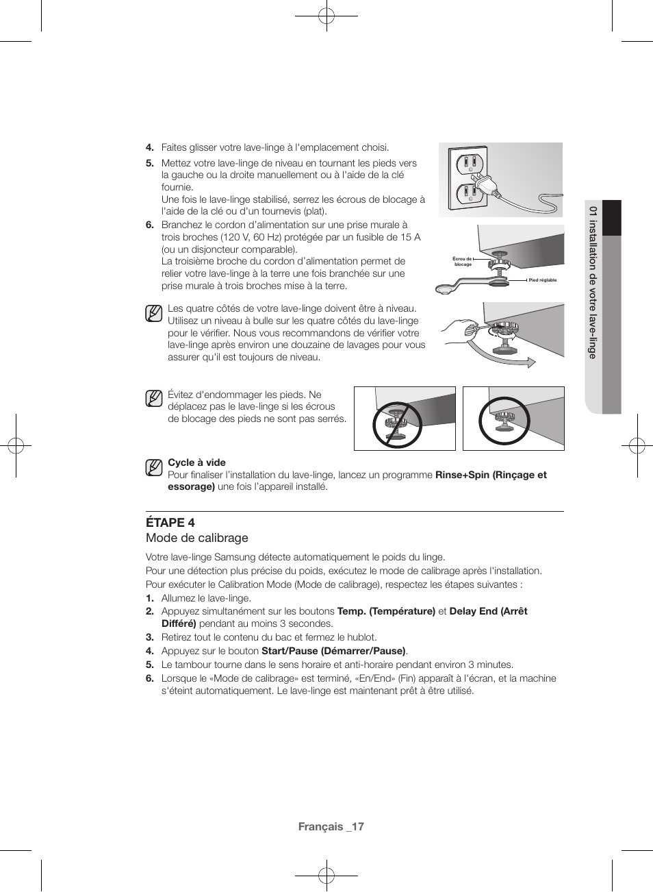 Étape 4 mode de calibrage | Samsung WF42H5000AW-A2 User Manual | Page 61 / 132