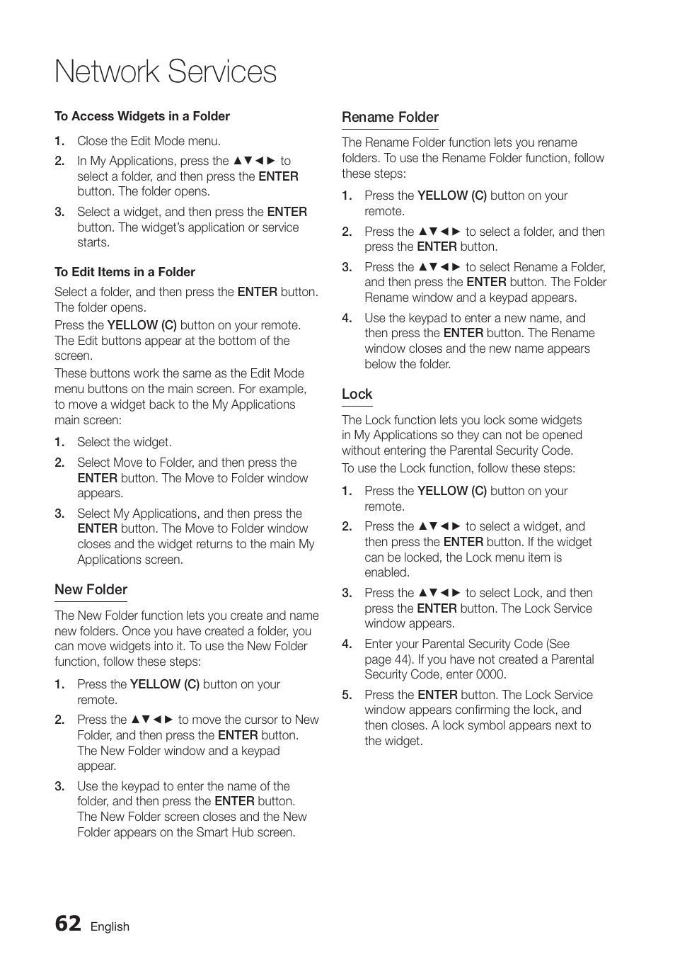 Network services | Samsung BD-D6700-ZA User Manual | Page 62 / 83