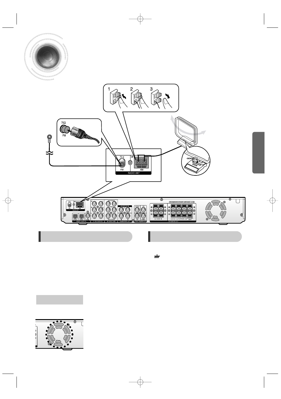 Connecting the fm and am antennas | Samsung HT-AS601TH-XAA User Manual | Page 18 / 55