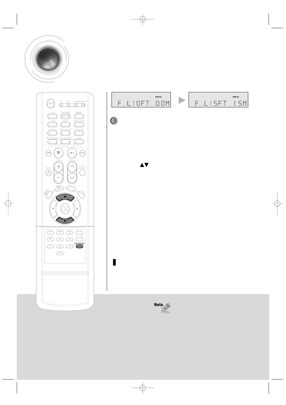 Setting the speaker listening distance, Remote control | Samsung HT-AS601TH-XAA User Manual | Page 23 / 55