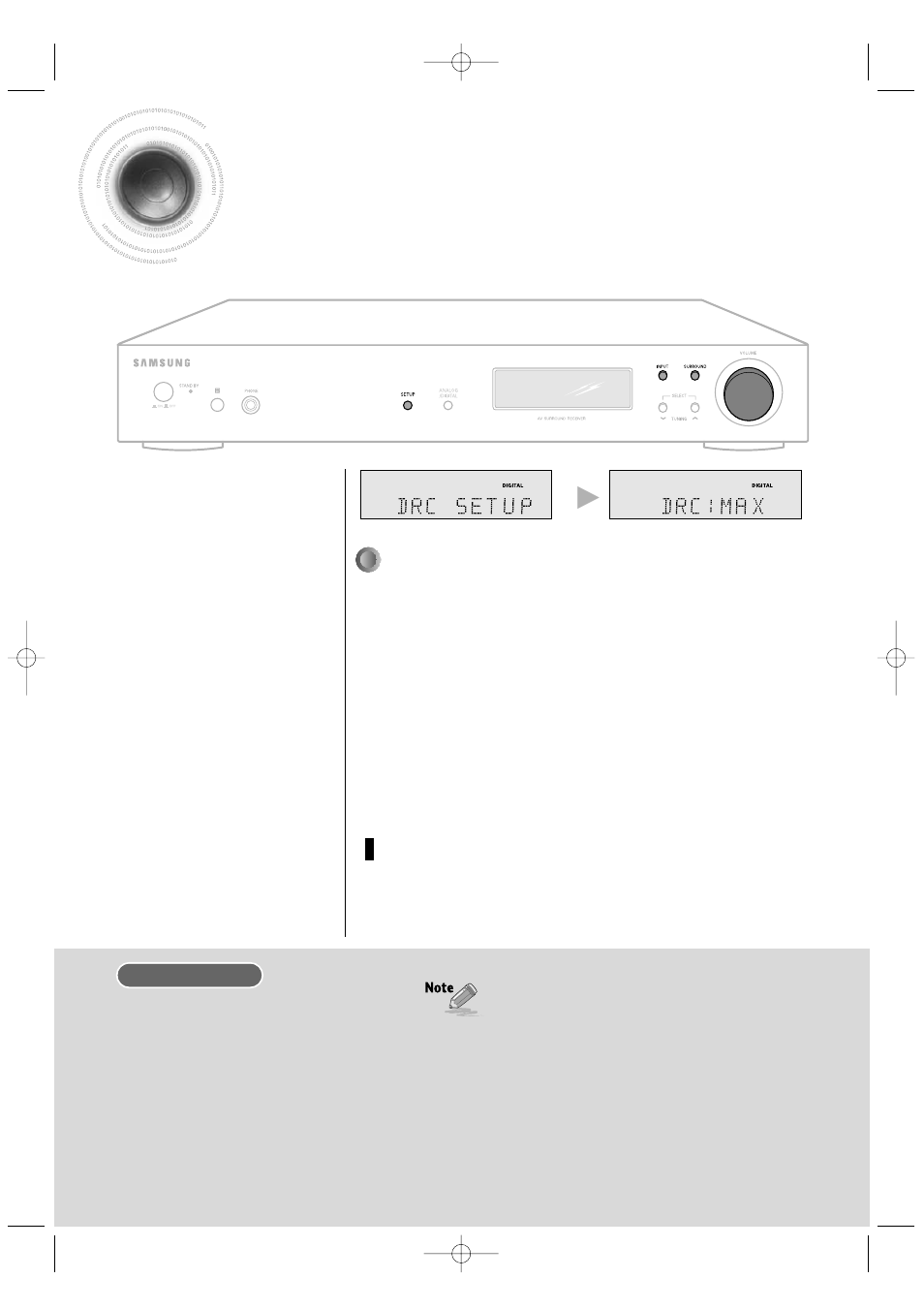 Setting drc, Dynamic range compression), Main unit | Samsung HT-AS601TH-XAA User Manual | Page 25 / 55
