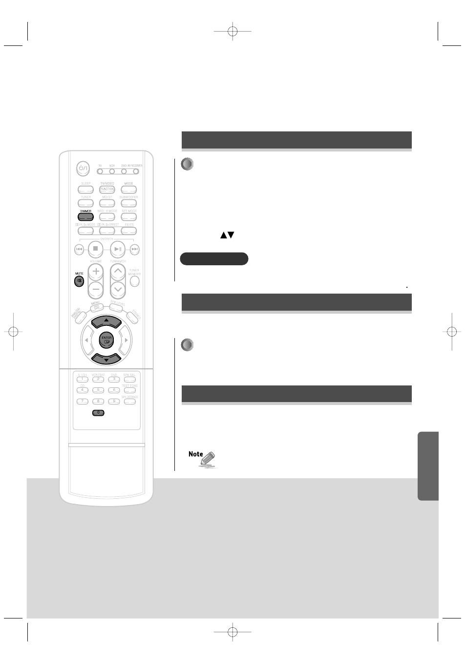 Reset function using headphone, Adjust the display, Remote control | Samsung HT-AS601TH-XAA User Manual | Page 46 / 55