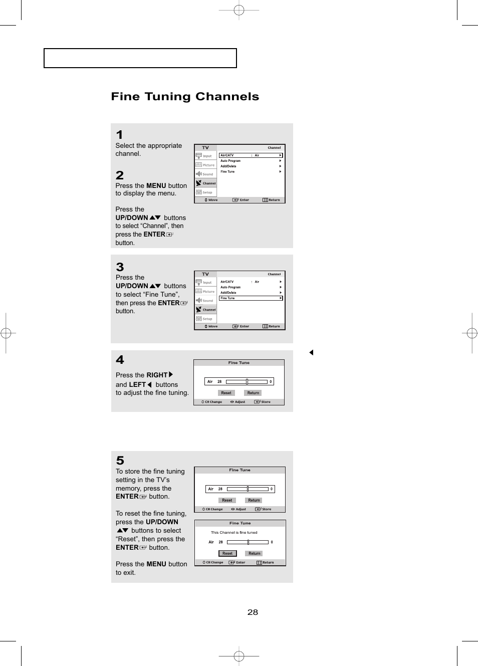 Fine tuning channels | Samsung LTP1795WX-XAA User Manual | Page 37 / 68