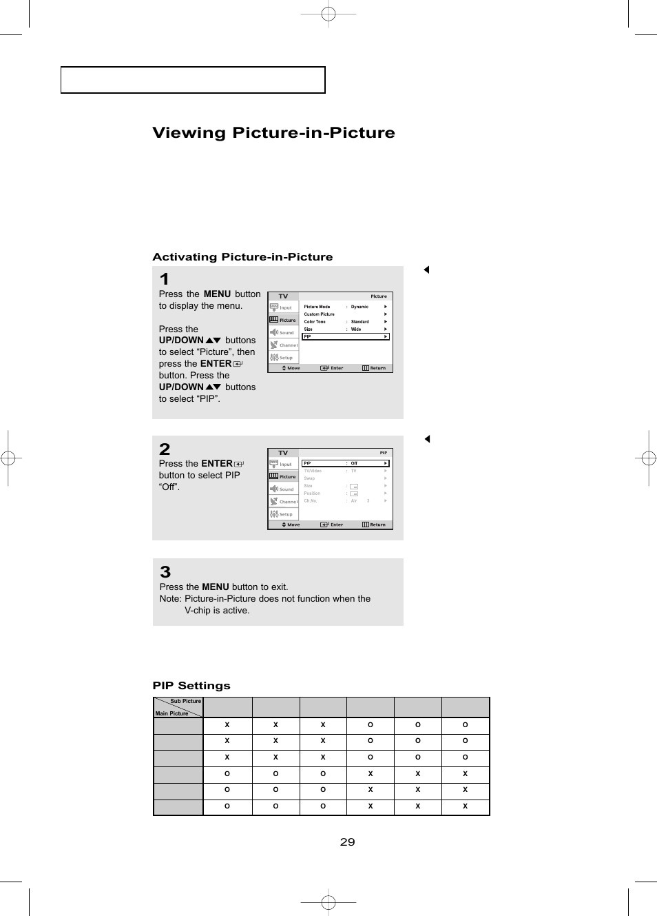 Viewing picture-in-picture | Samsung LTP1795WX-XAA User Manual | Page 38 / 68