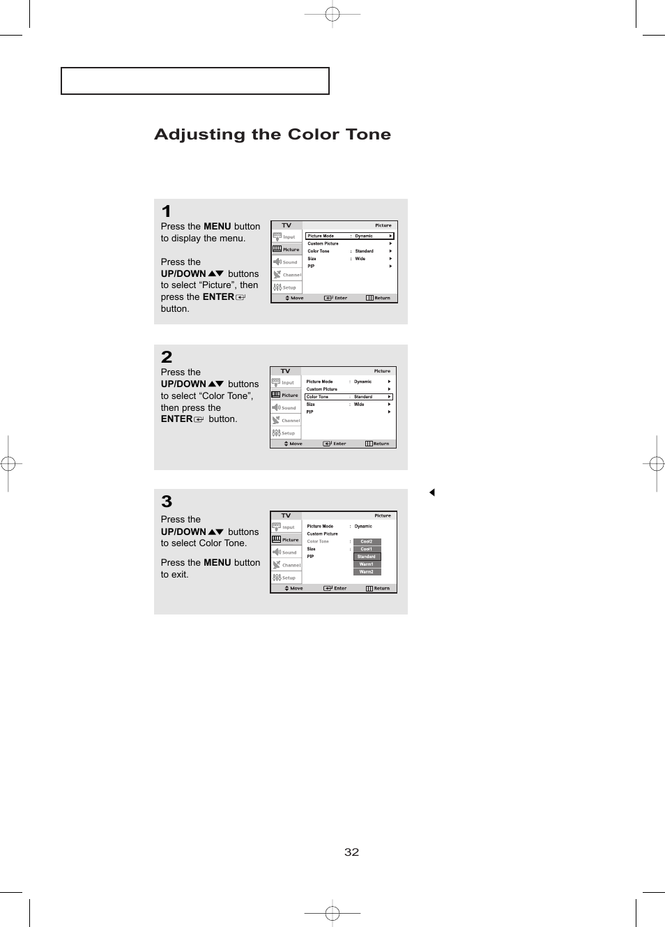 Adjusting the background color, Adjusting the color tone | Samsung LTP1795WX-XAA User Manual | Page 41 / 68