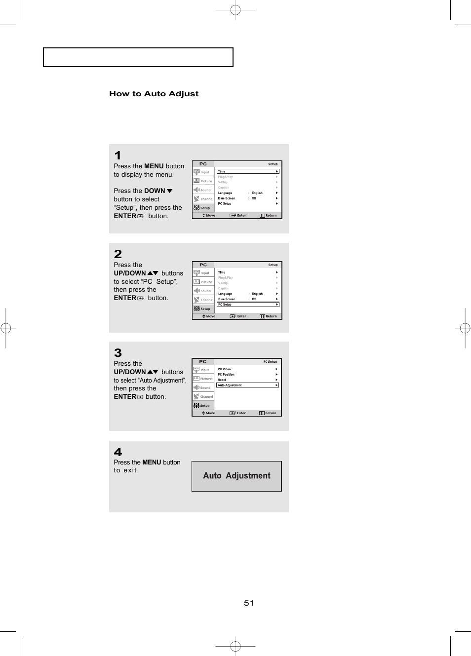 How to auto adjust, P c d | Samsung LTP1795WX-XAA User Manual | Page 60 / 68