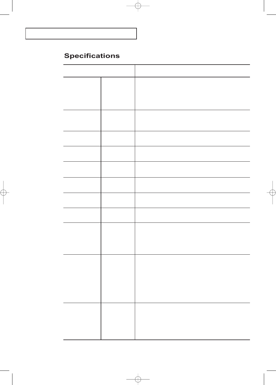 Specifications | Samsung LTP1795WX-XAA User Manual | Page 67 / 68