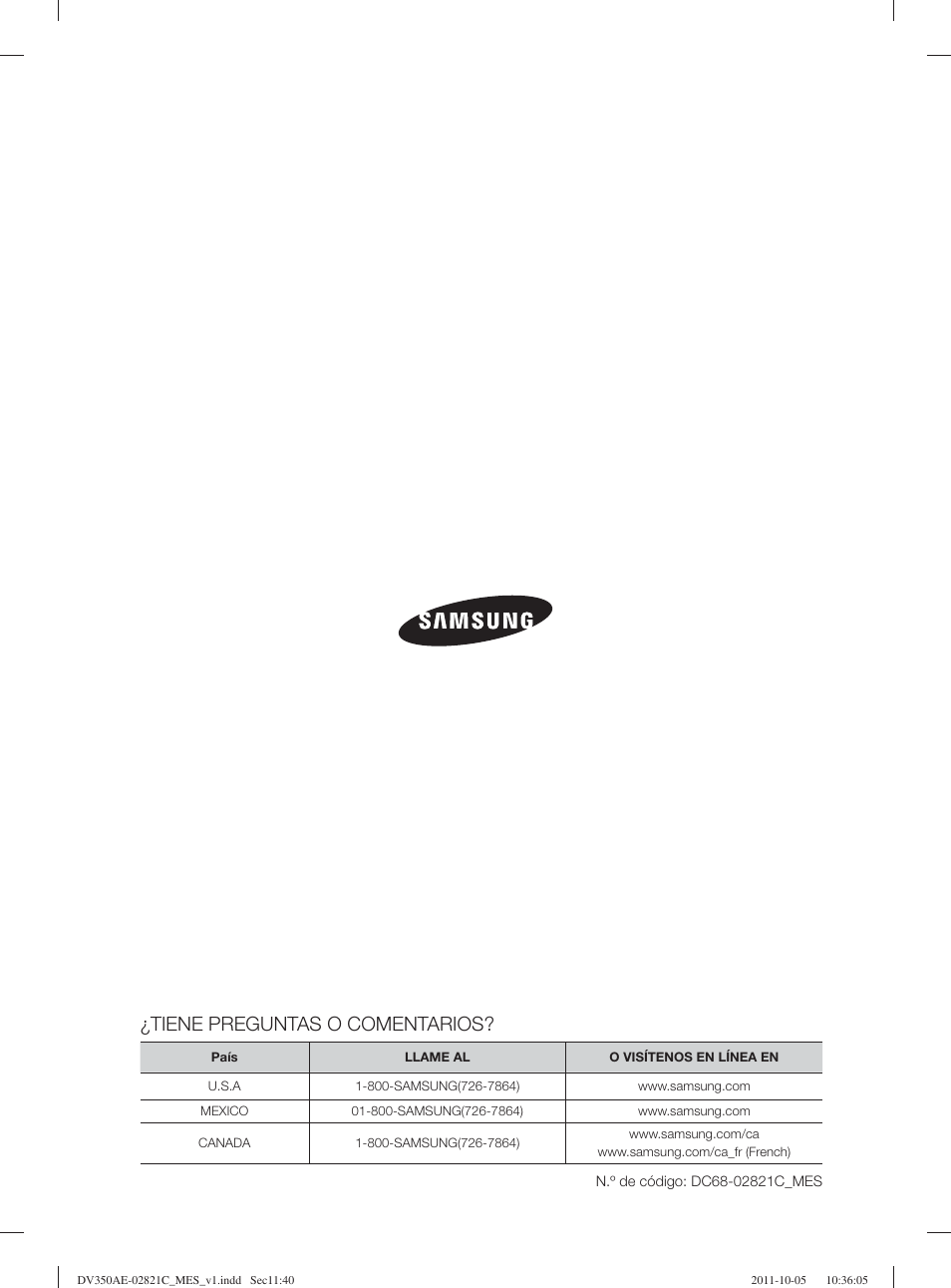 Tiene preguntas o comentarios | Samsung DV350AGP-XAA User Manual | Page 120 / 120