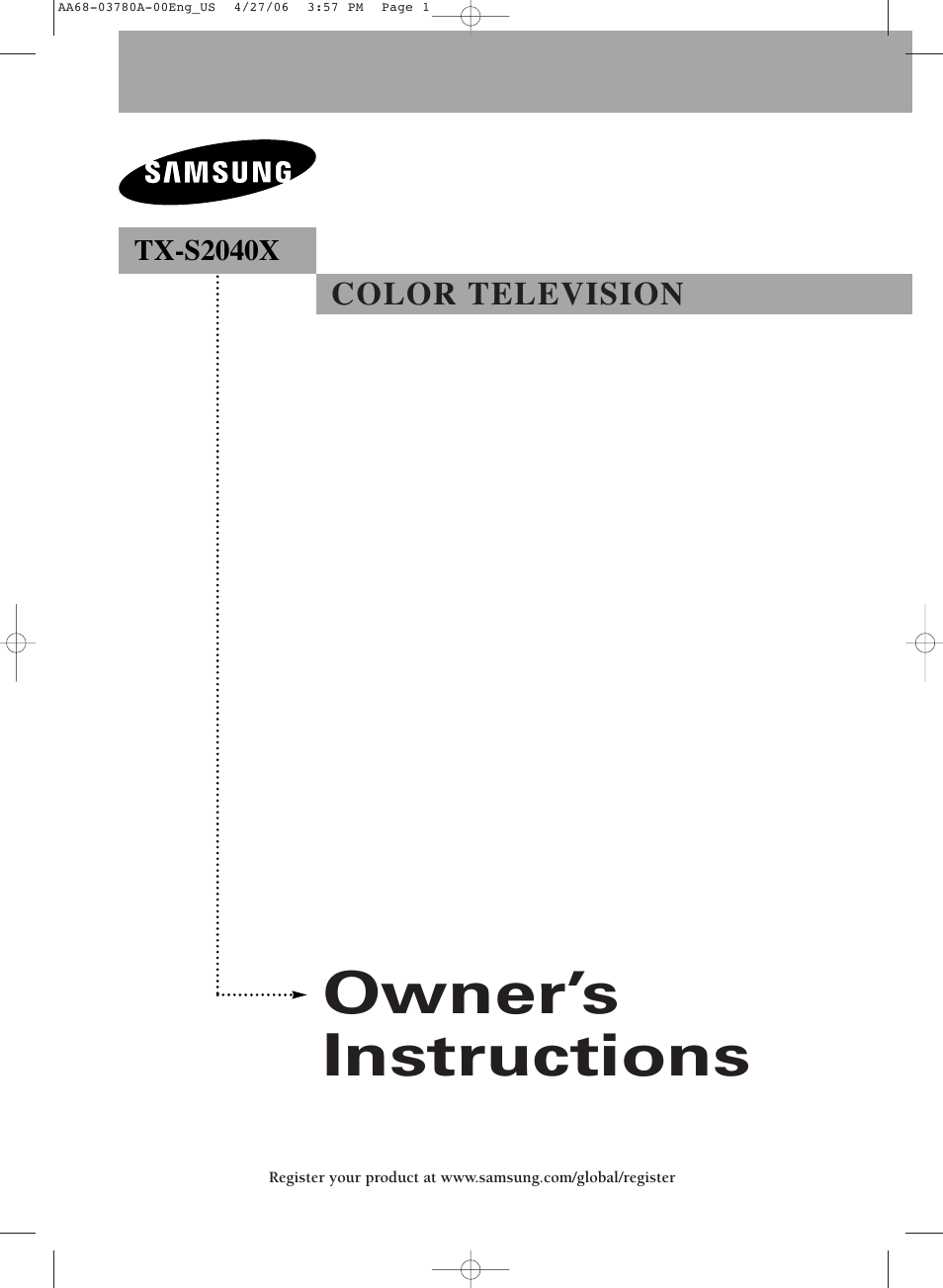 Samsung TXS2040X-XAC User Manual | 60 pages