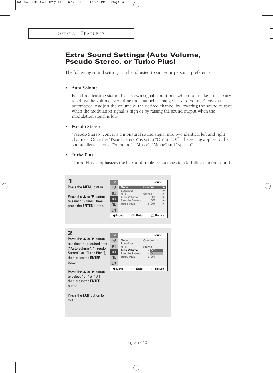 Samsung TXS2040X-XAC User Manual | Page 40 / 60