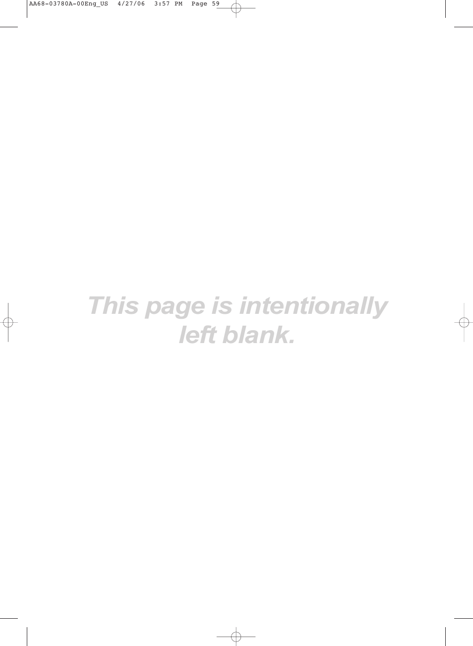 This page is intentionally left blank | Samsung TXS2040X-XAC User Manual | Page 59 / 60