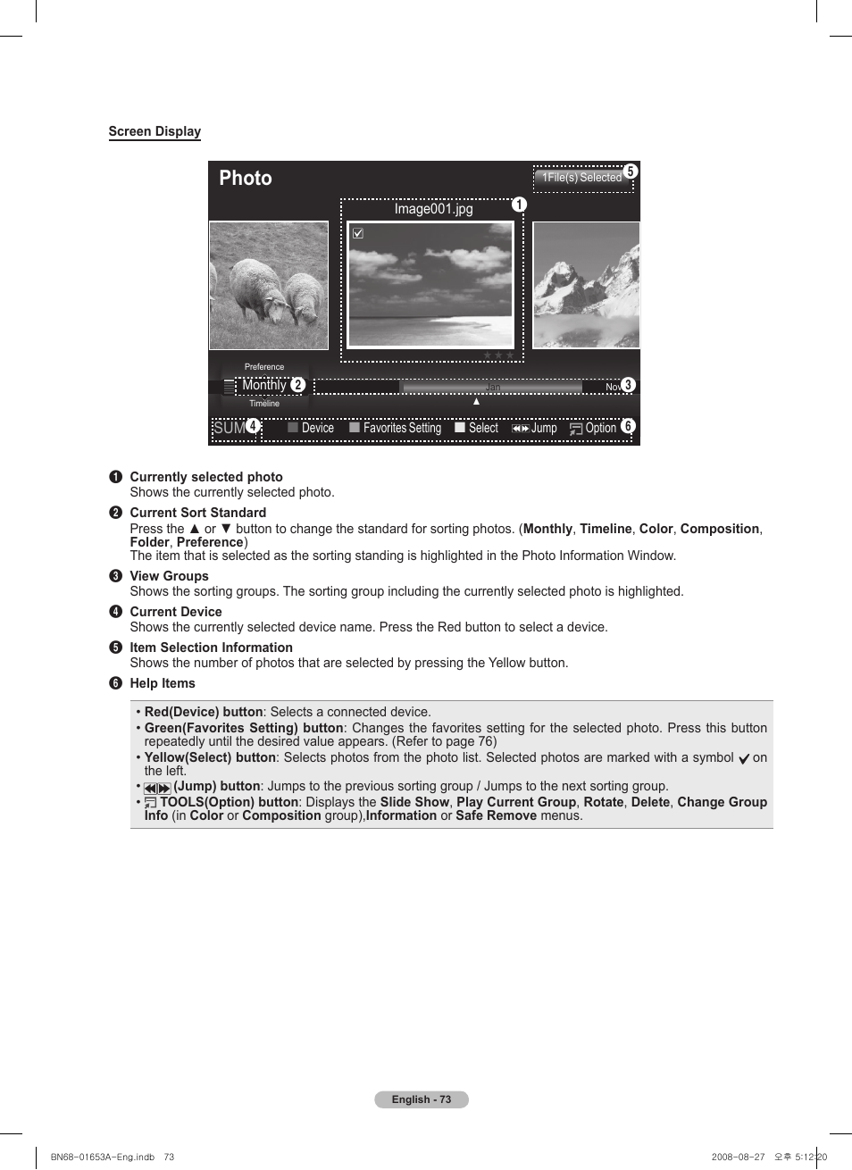 Photo | Samsung PN63A760T1FXZA User Manual | Page 73 / 282