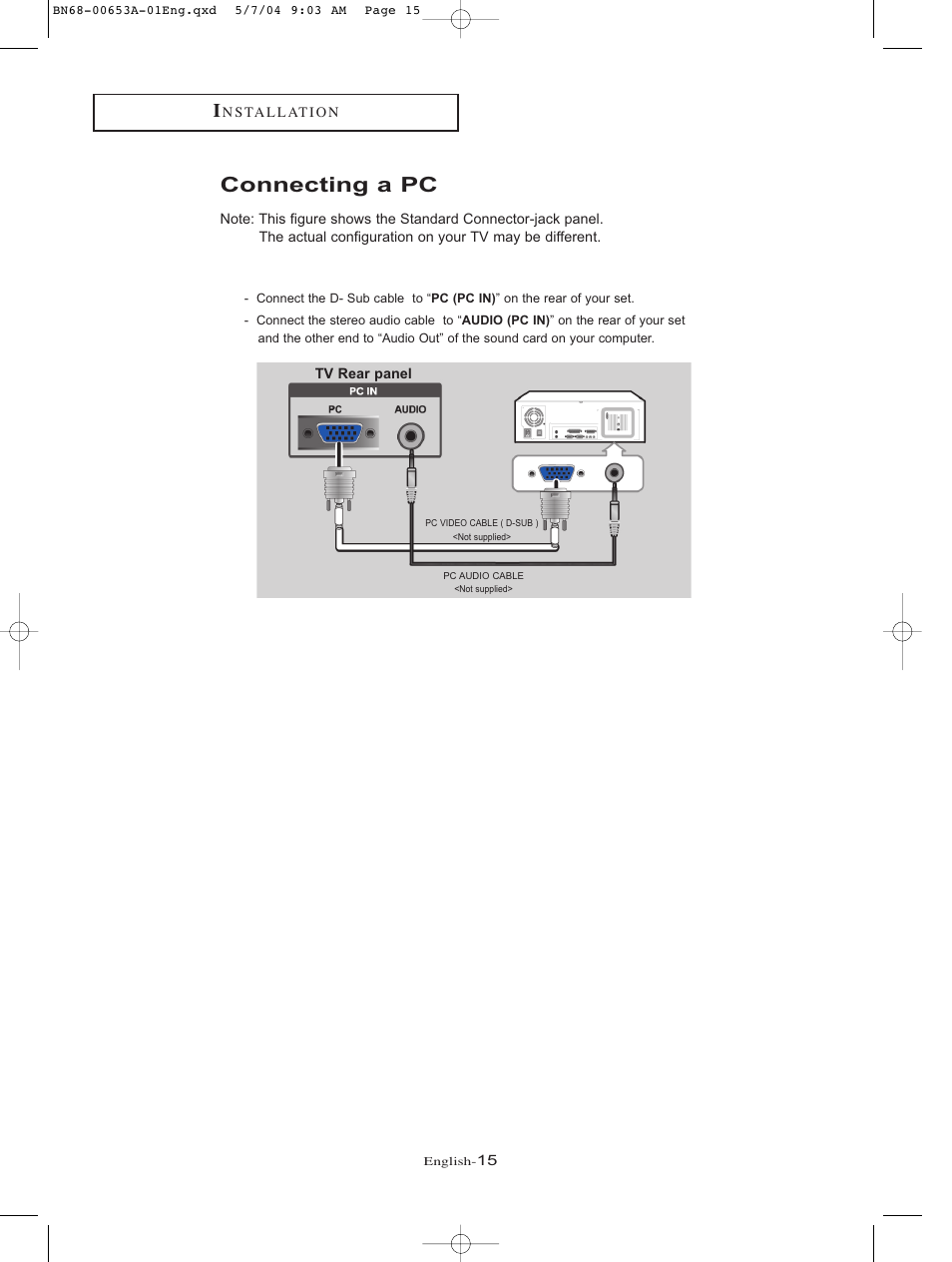 Connecting a pc | Samsung LTP326WX-XAC User Manual | Page 18 / 90