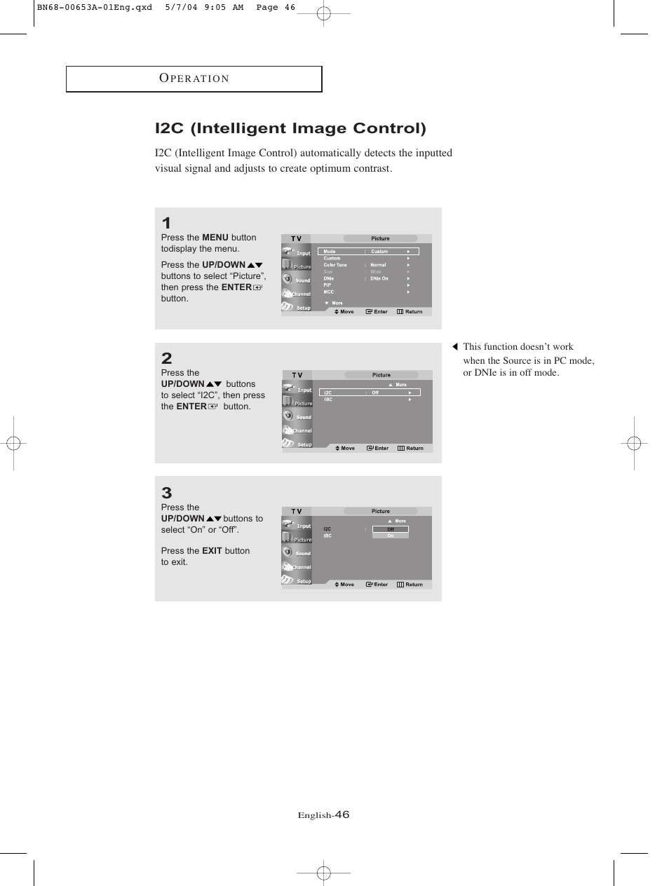 I2c (intelligent image control) | Samsung LTP326WX-XAC User Manual | Page 49 / 90