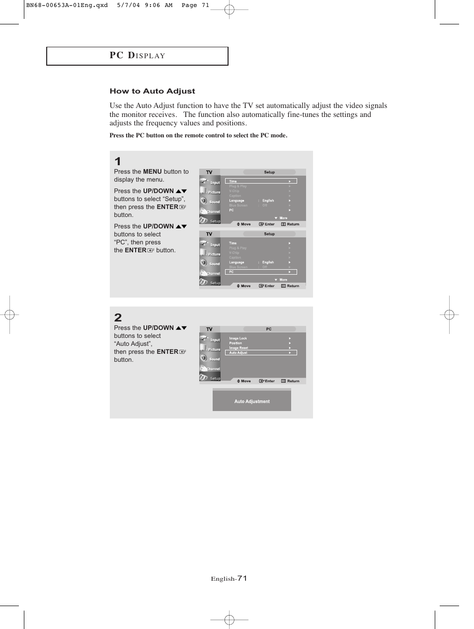 How to auto adjust, P c d | Samsung LTP326WX-XAC User Manual | Page 74 / 90