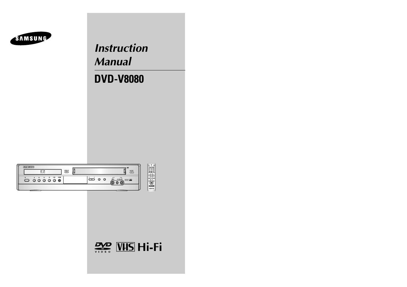 Samsung DVD-V8080-AFS User Manual | 34 pages