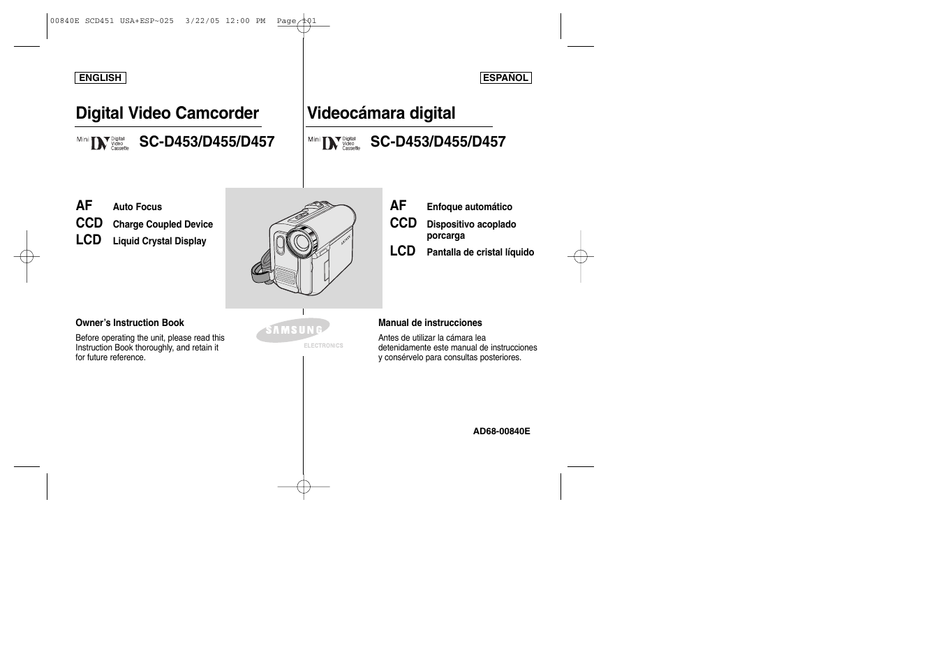 Samsung SC-D453-XAP User Manual | 119 pages