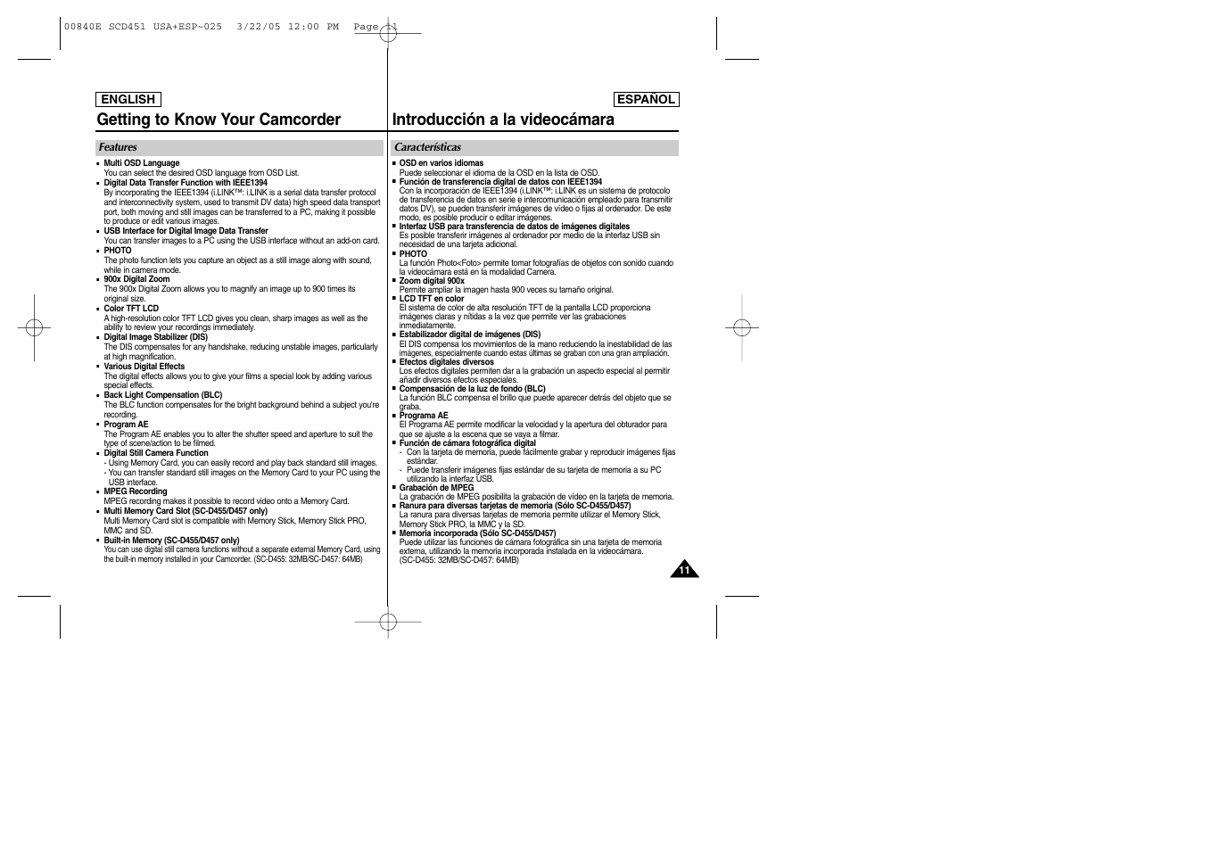 Samsung SC-D453-XAP User Manual | Page 11 / 119