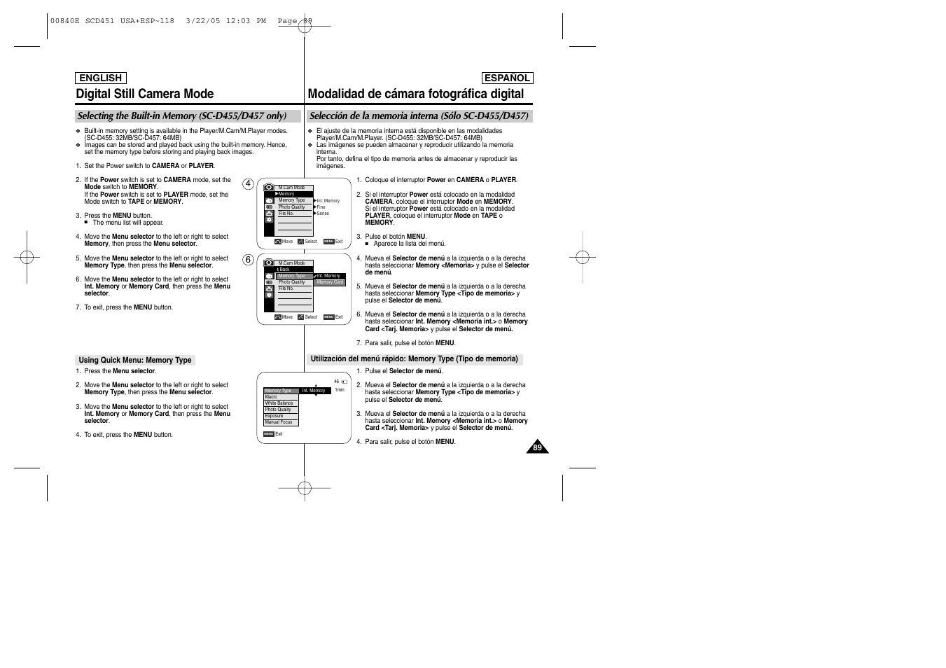 Samsung SC-D453-XAP User Manual | Page 89 / 119