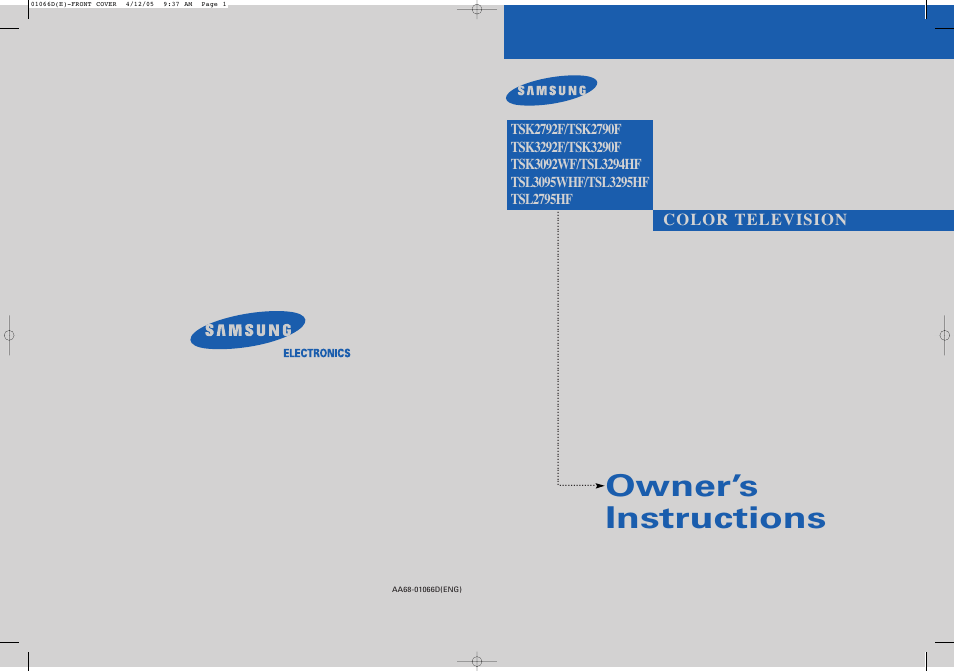 Samsung TSK3092WFX-XAA User Manual | 65 pages