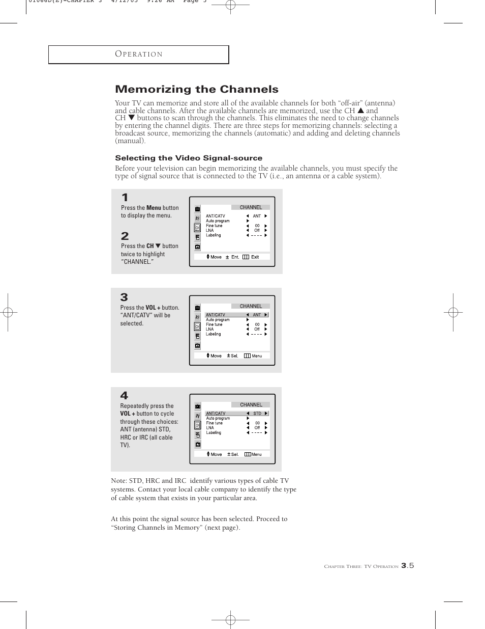 Memorizing the channels | Samsung TSK3092WFX-XAA User Manual | Page 27 / 65