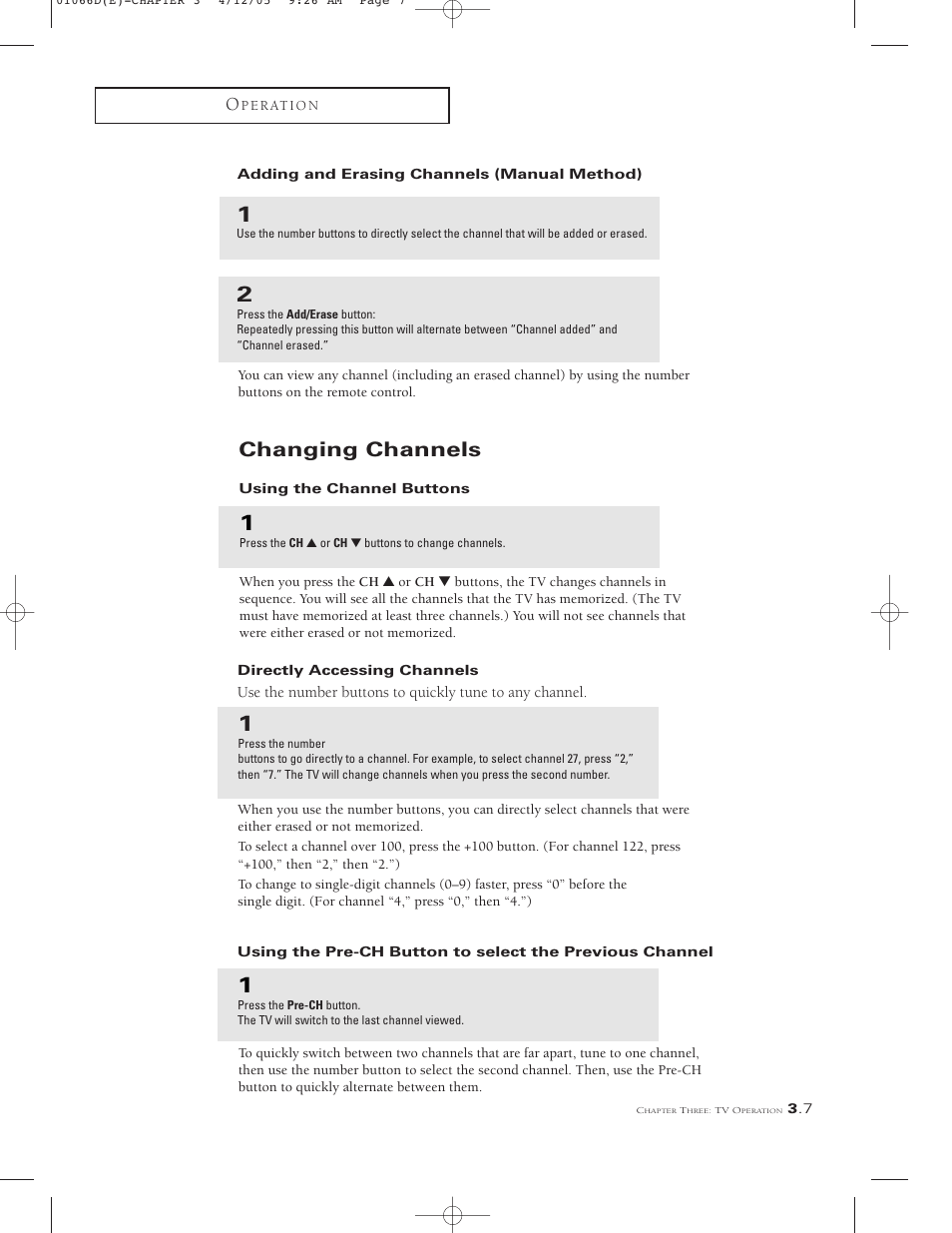 Changing channels | Samsung TSK3092WFX-XAA User Manual | Page 29 / 65