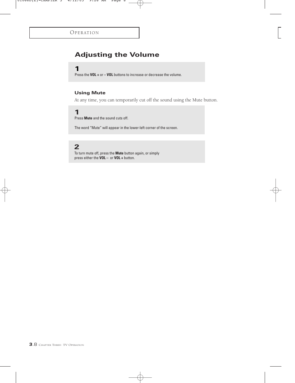 Adjusting the volume | Samsung TSK3092WFX-XAA User Manual | Page 30 / 65