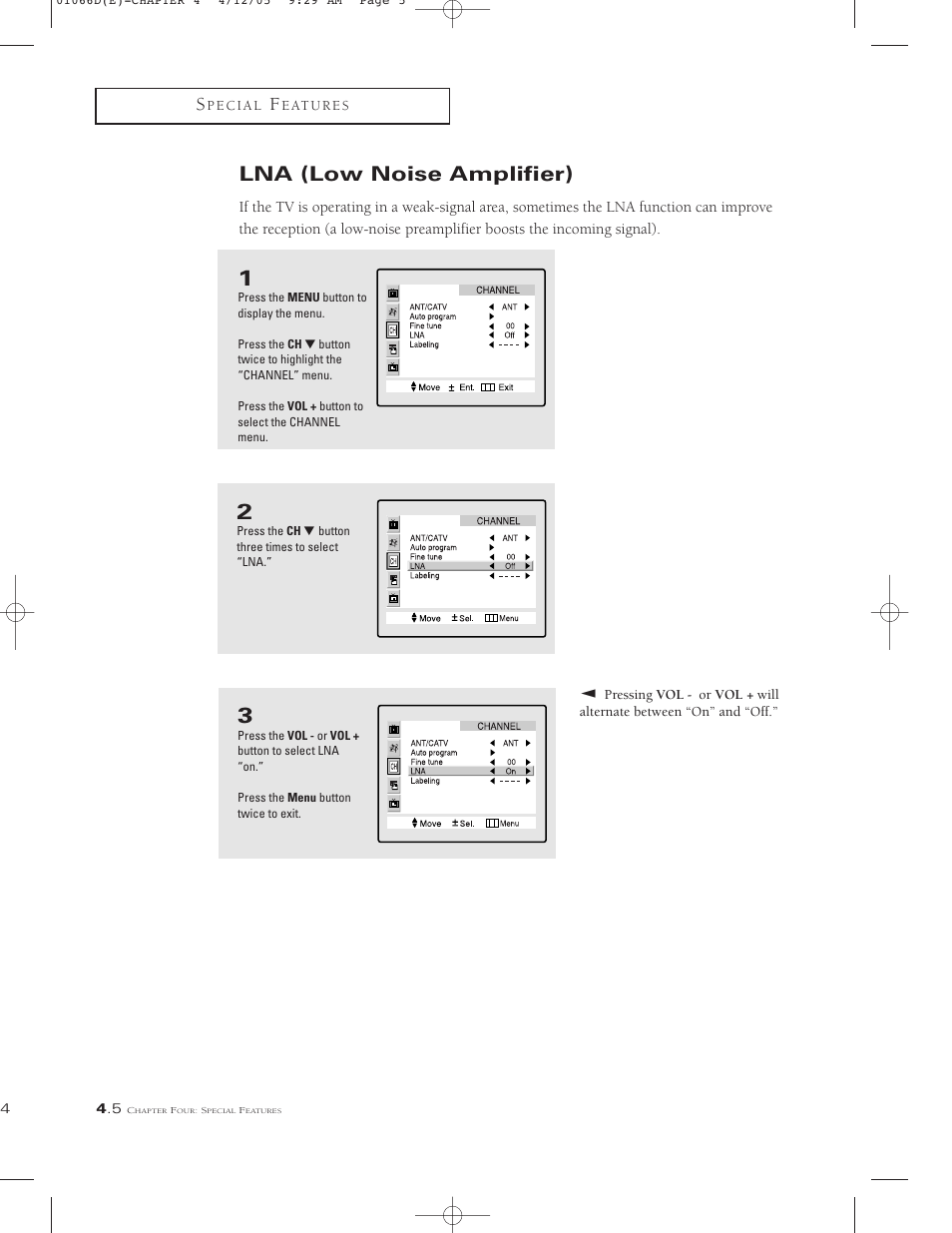 Lna (low noise amplifier) | Samsung TSK3092WFX-XAA User Manual | Page 44 / 65