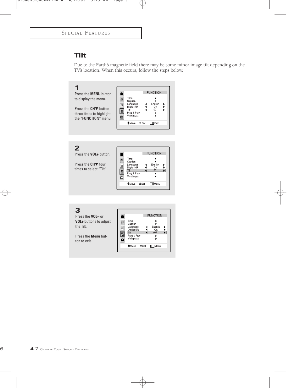 Tilt | Samsung TSK3092WFX-XAA User Manual | Page 46 / 65