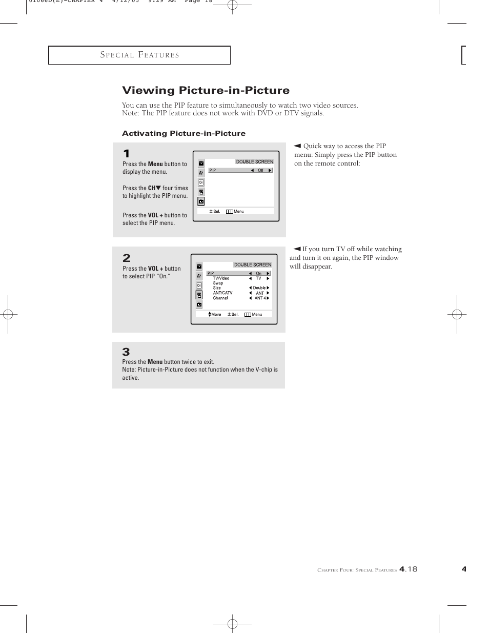 Viewing picture-in-picture | Samsung TSK3092WFX-XAA User Manual | Page 57 / 65