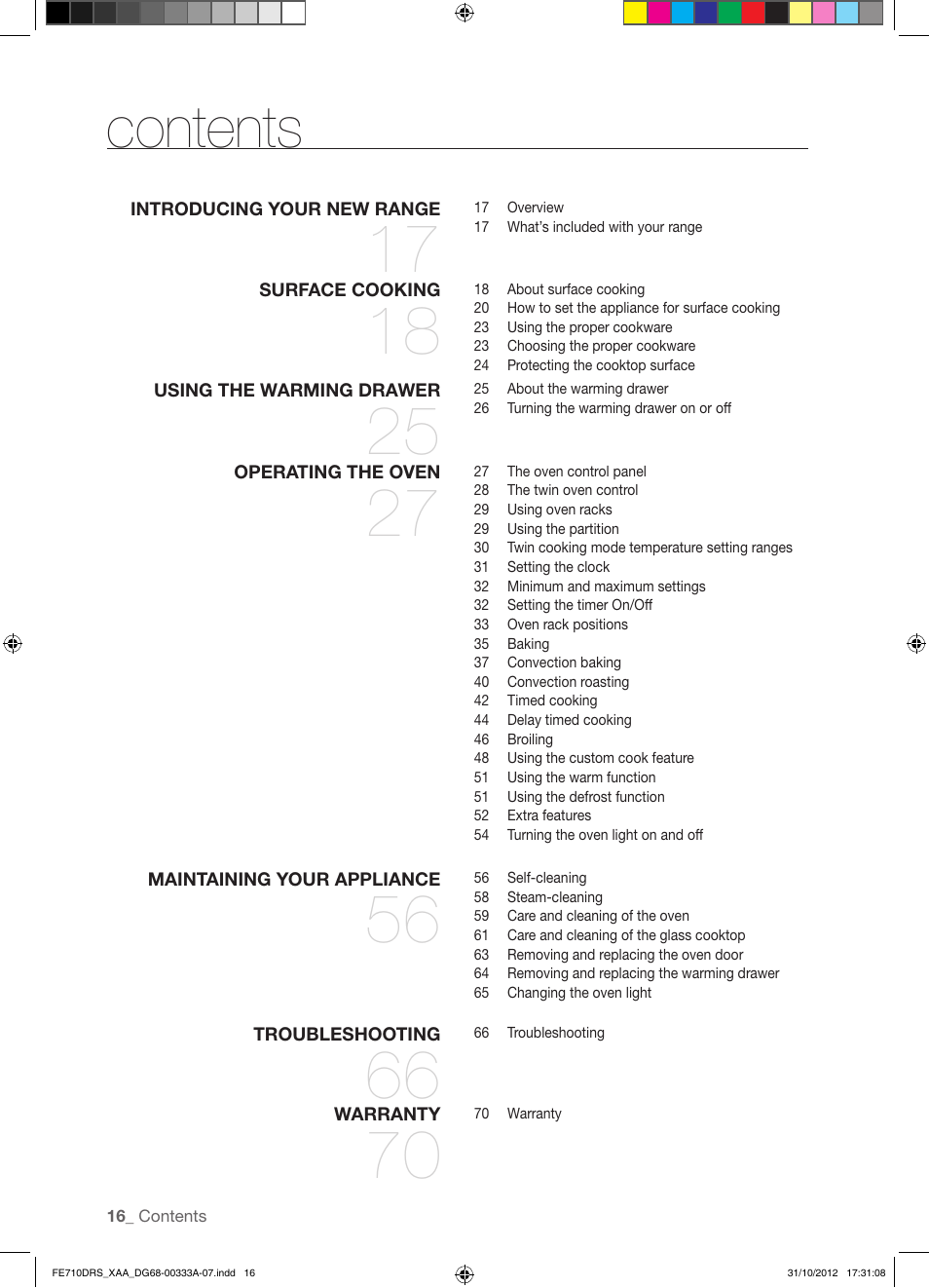 Samsung FE710DRS-XAA User Manual | Page 16 / 72