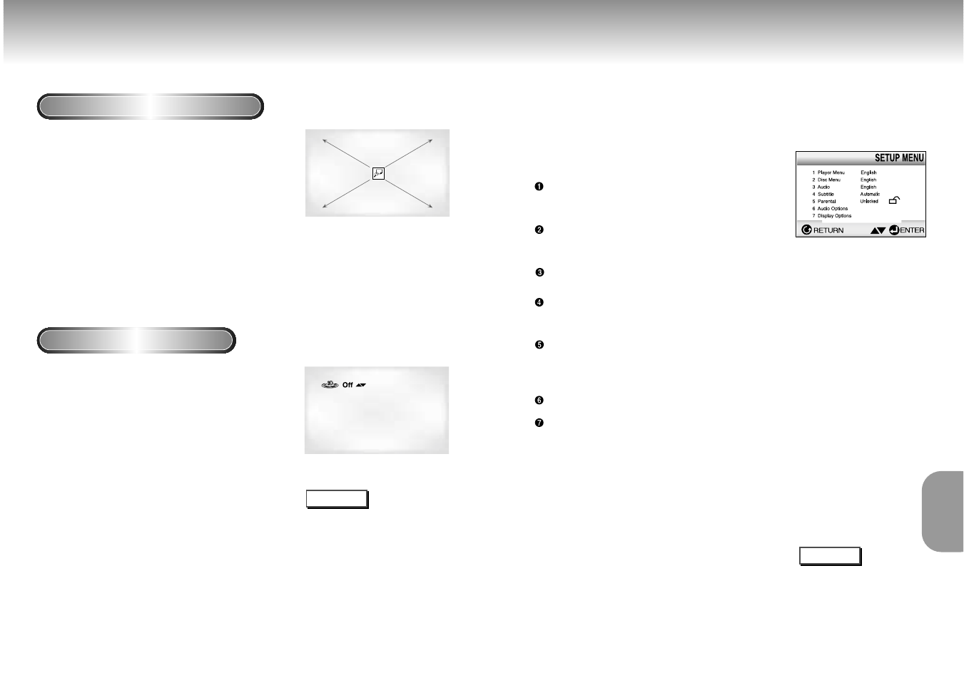 Using the zoom & 3d sound functions, Using the setup menu | Samsung DVD-M101-XAA User Manual | Page 15 / 20