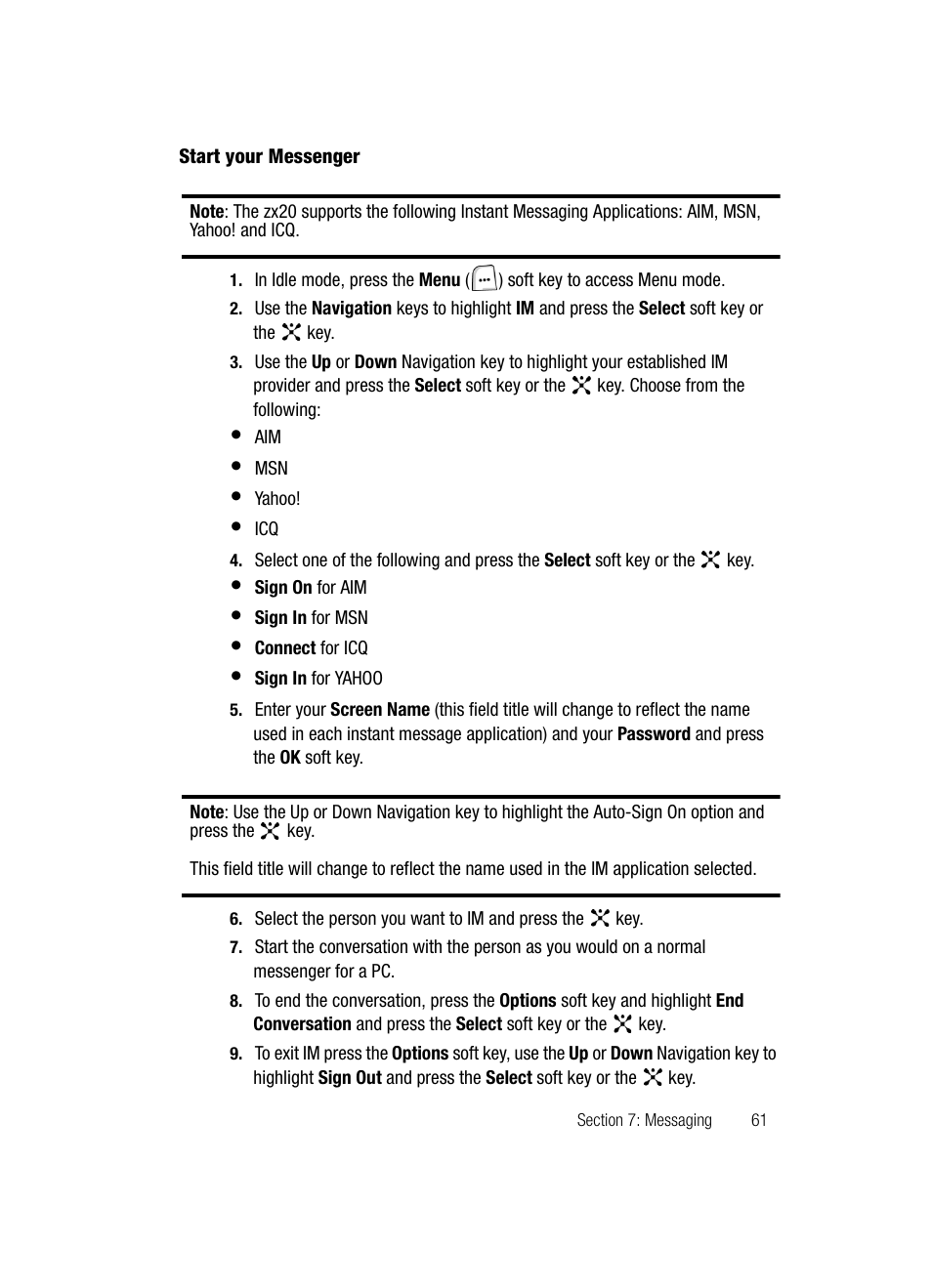 Samsung SGH-ZX20ZKACIN User Manual | Page 61 / 179