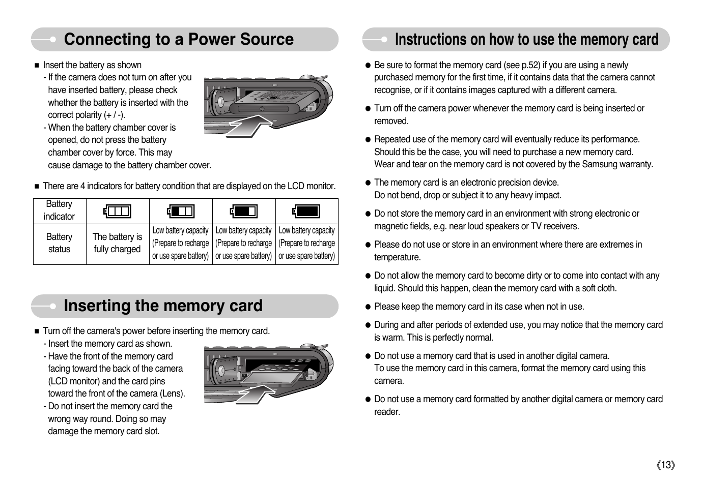 Connecting to a power source | Samsung NV10 User Manual | Page 14 / 74