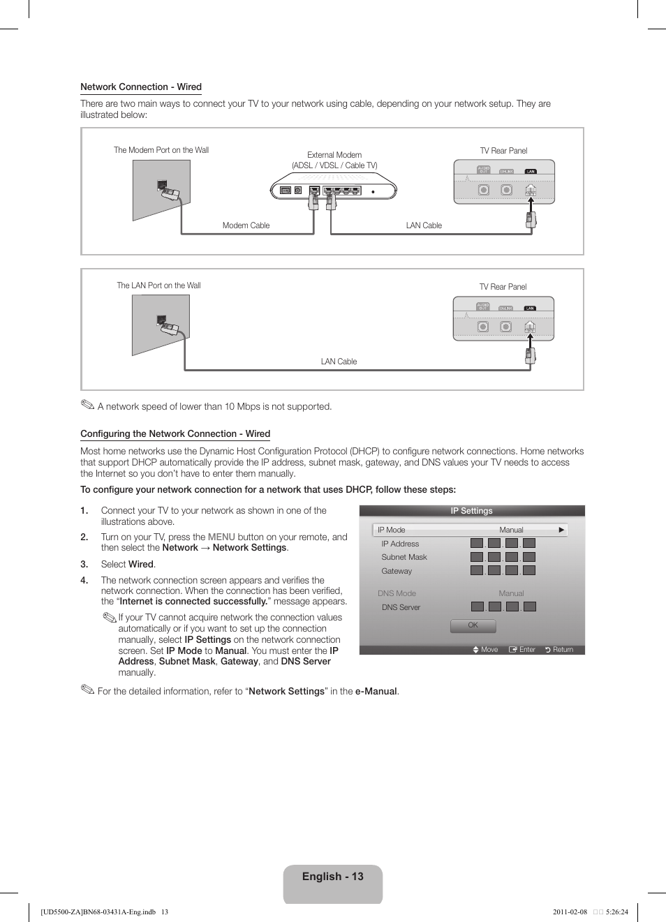 English - 13 | Samsung UN32D5500RFXZA User Manual | Page 13 / 19