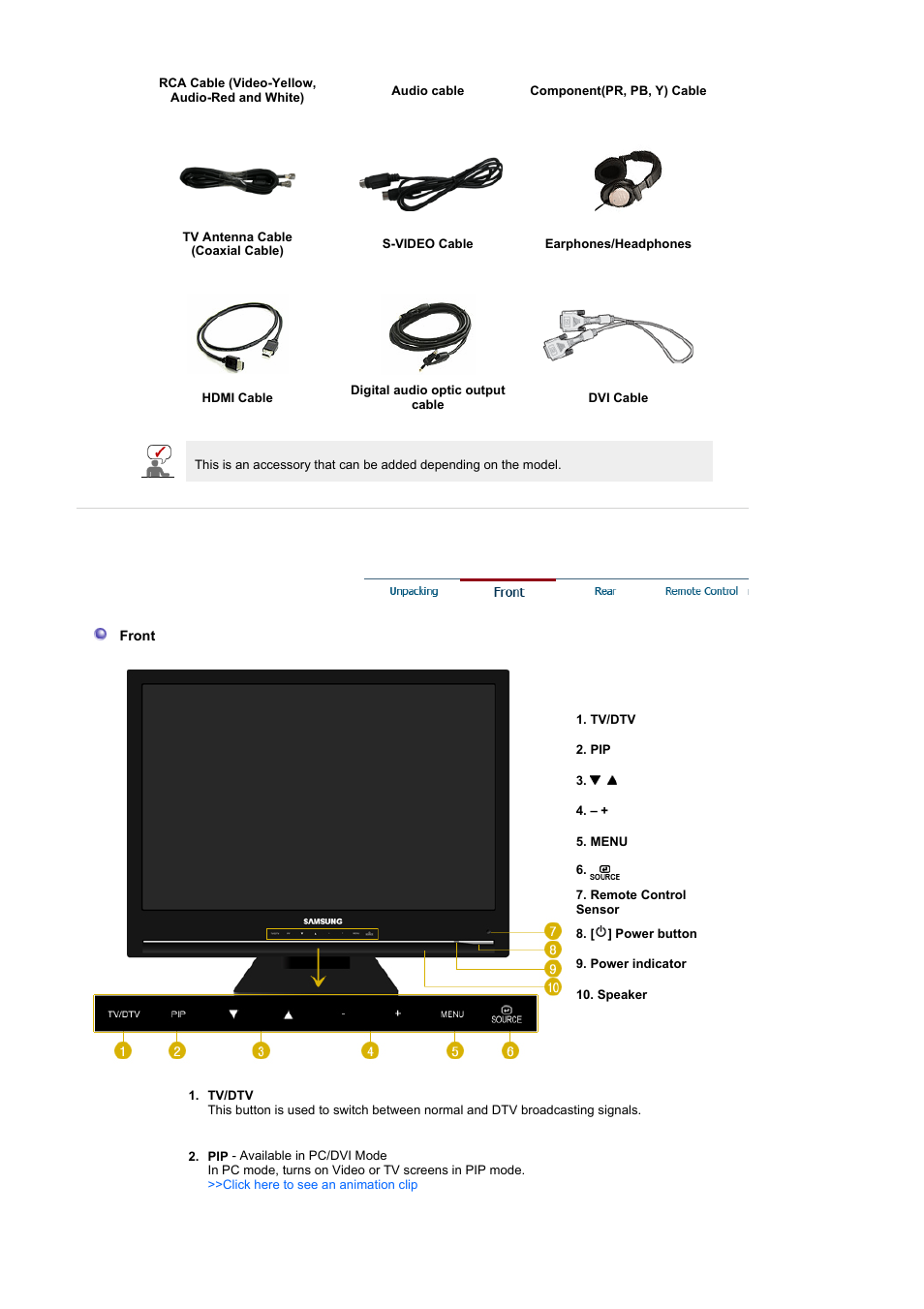 Front | Samsung LS22CRNSF-XAA User Manual | Page 13 / 61