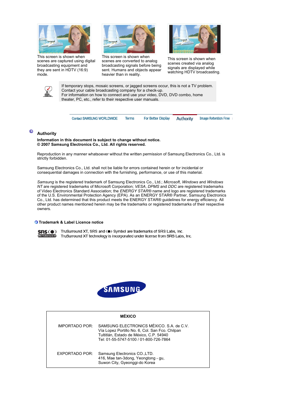 Authority | Samsung LS22CRNSF-XAA User Manual | Page 59 / 61