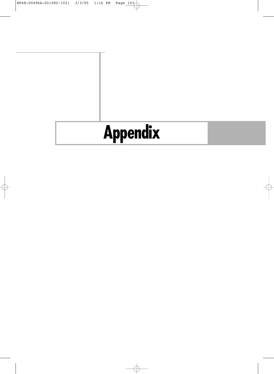 Appendix | Samsung HLR4266WX-XAA User Manual | Page 103 / 108