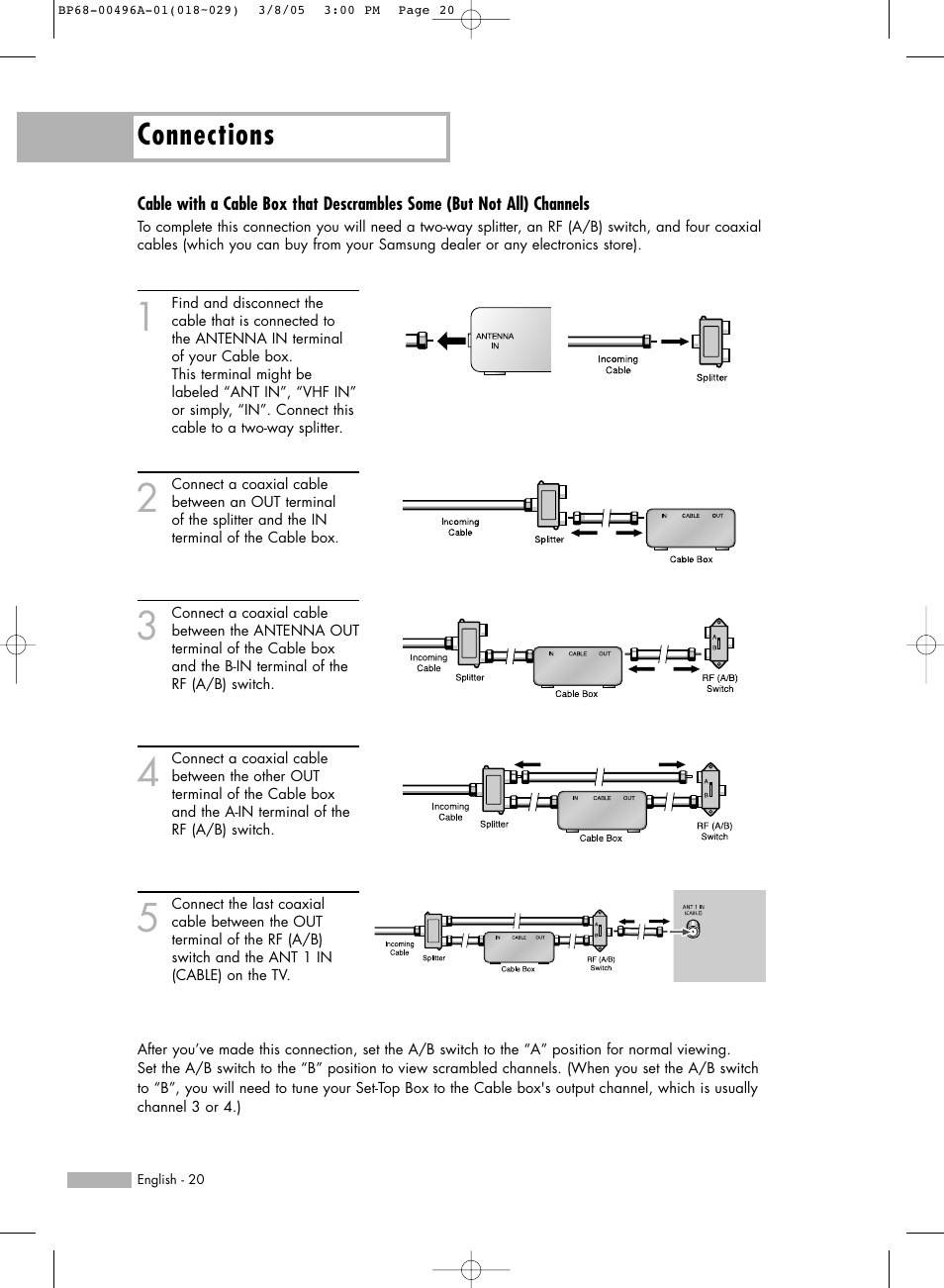 Connections | Samsung HLR4266WX-XAA User Manual | Page 20 / 108