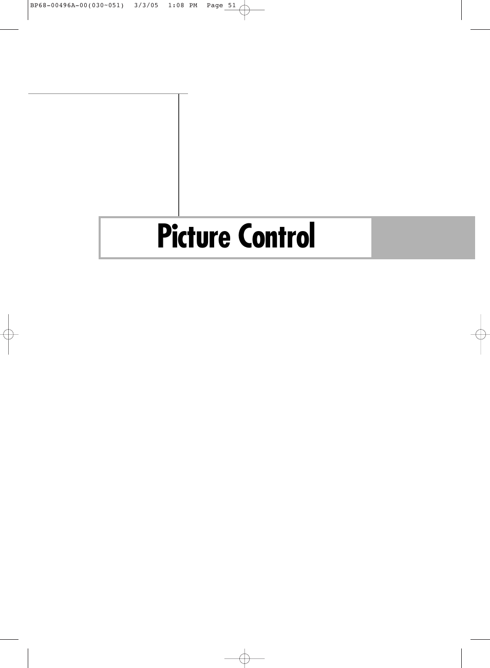 Picture control | Samsung HLR4266WX-XAA User Manual | Page 51 / 108