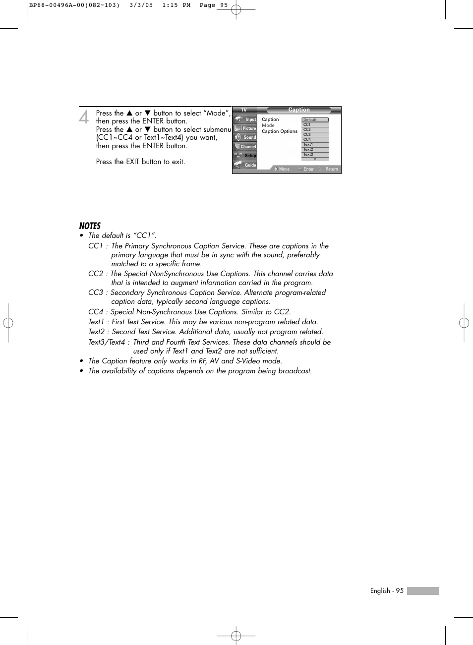 Samsung HLR4266WX-XAA User Manual | Page 95 / 108