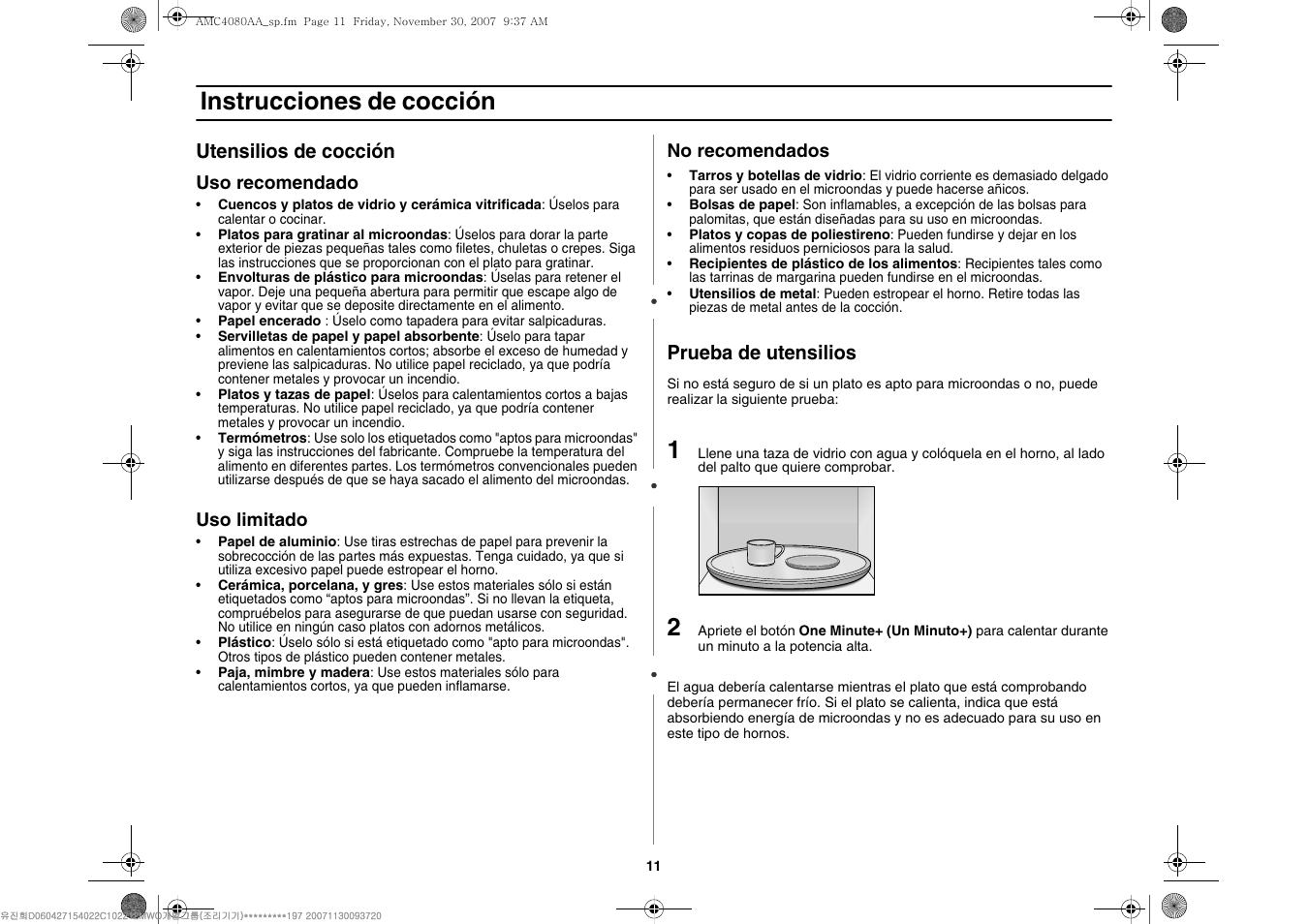 Instrucciones de cocción | Amana AMC4080AAW User Manual | Page 33 / 44