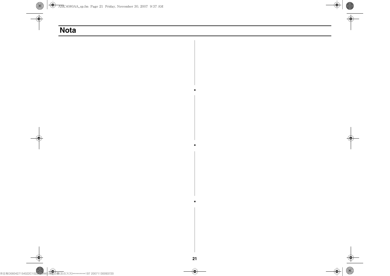 Nota | Amana AMC4080AAW User Manual | Page 43 / 44