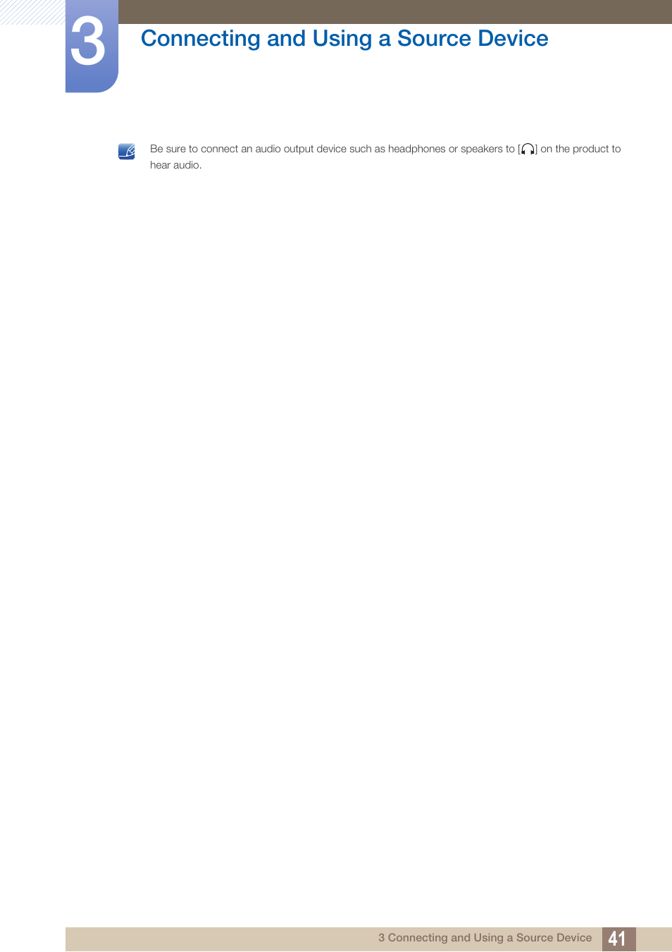 Connecting and using a source device | Samsung LS23A700DS-ZA User Manual | Page 41 / 88