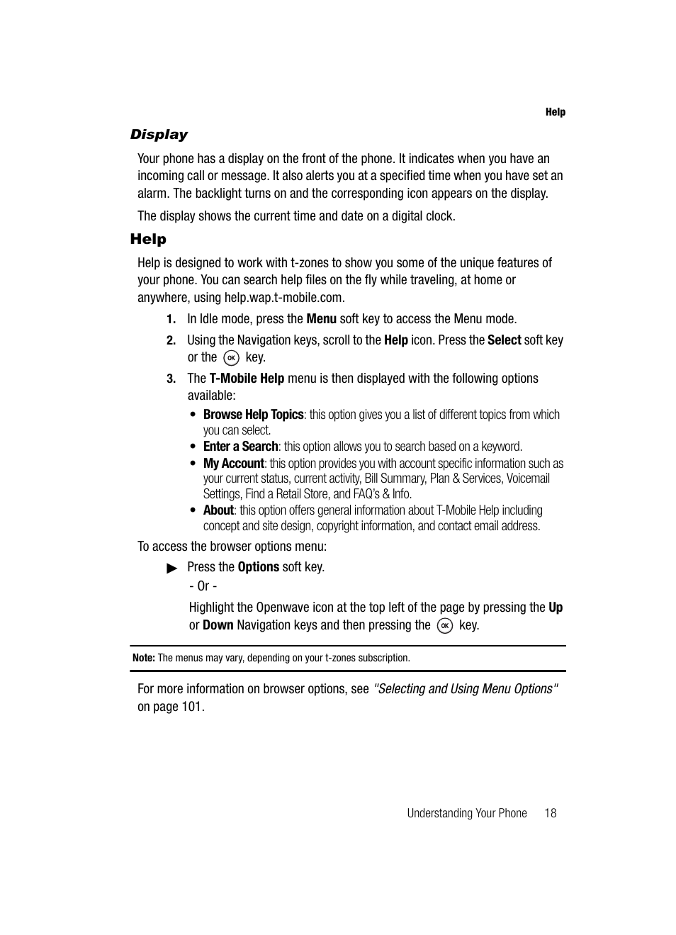 Help | Samsung SGH-T219SRBTMB User Manual | Page 21 / 133