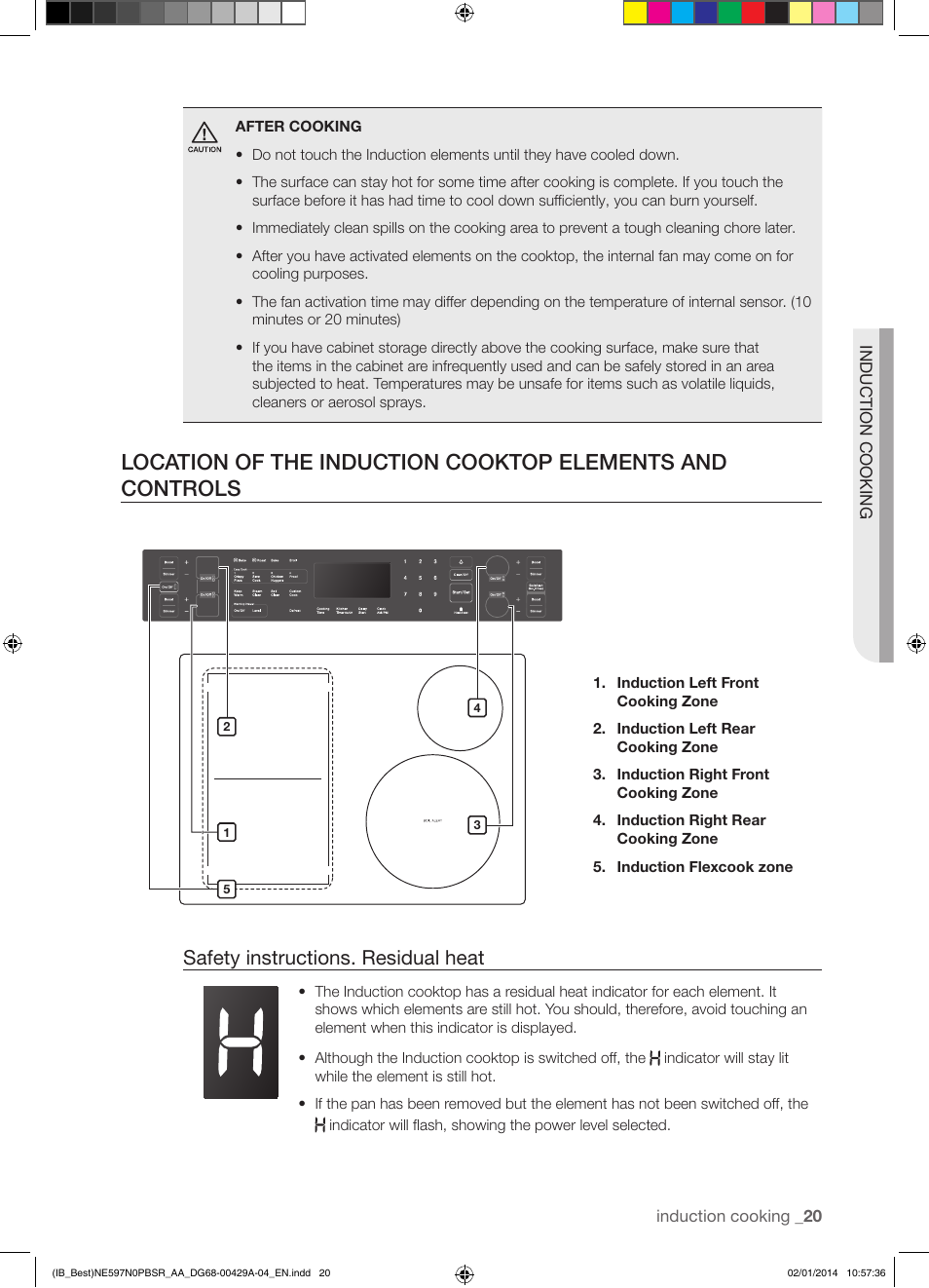 Safety instructions. residual heat | Samsung NE597N0PBSR-AA User Manual | Page 21 / 72