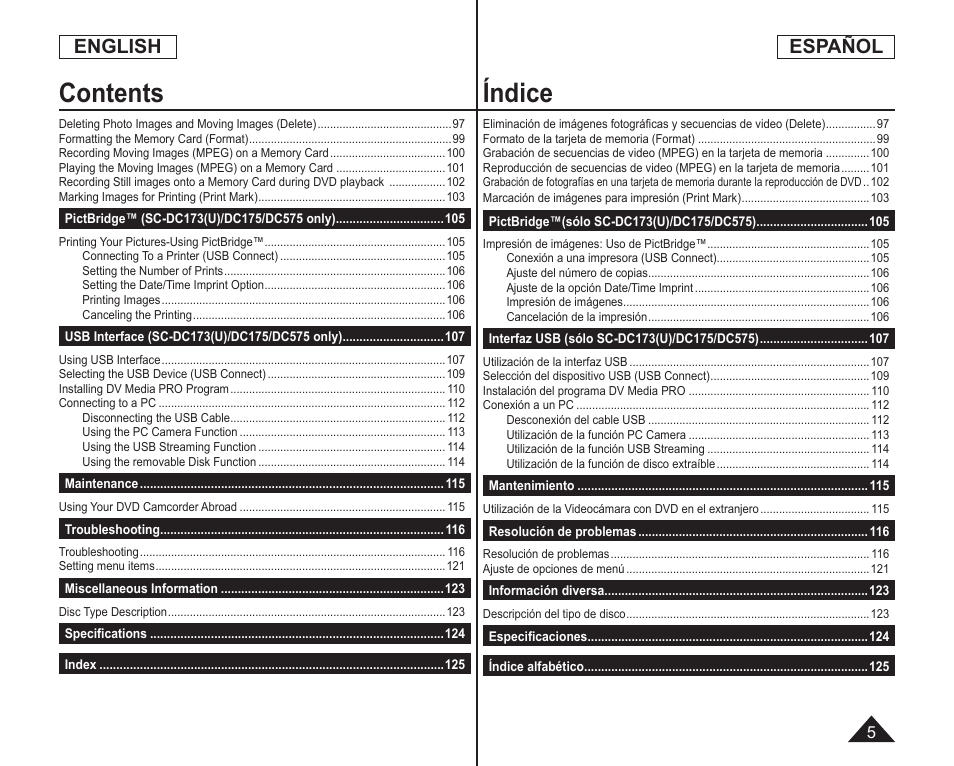 Samsung SC-DC173U-XAA User Manual | Page 5 / 128